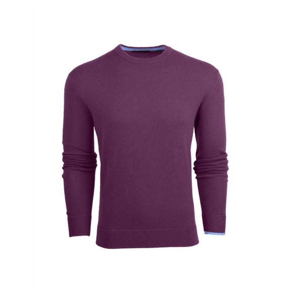 NEW GREYSON CLOTHIERS tomahawk cashmere crewneck sweater in aubergine - Picture 1 of 1